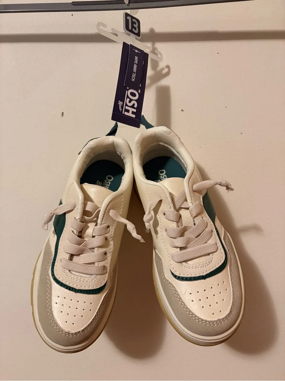 NWT Boys White and Green Sneakers